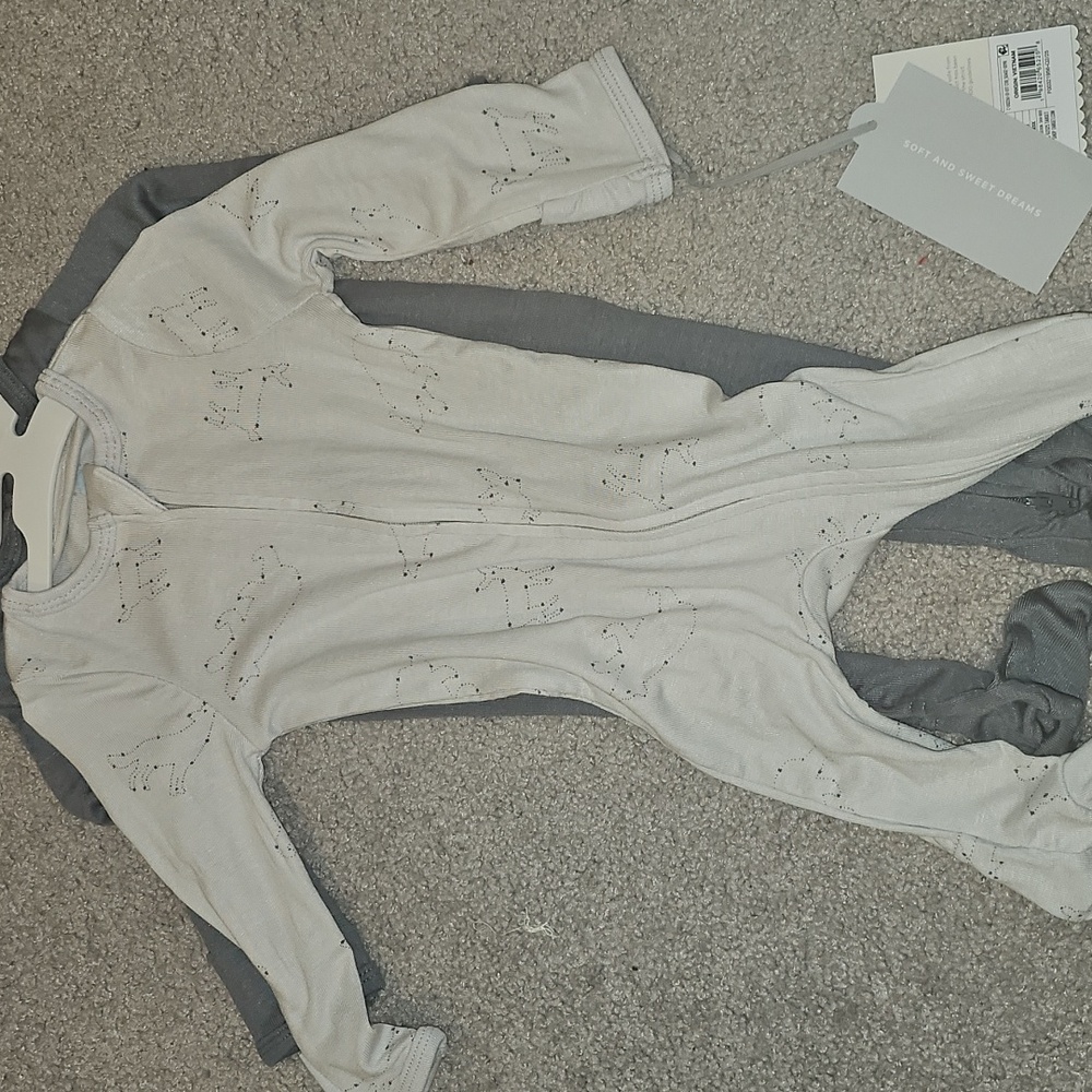 Gray Baby Onesie with Animal Print